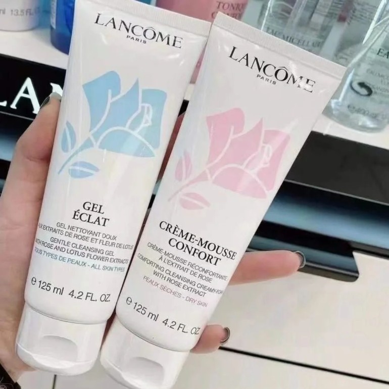 Lancome/兰蔻洗面奶粉色蓝色清莹柔肤洁面乳125ml清洁温和不紧绷