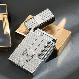 德瑞朗声煤油打火机钢音明火金属壳侧滑砂轮创意点烟器高档礼品男