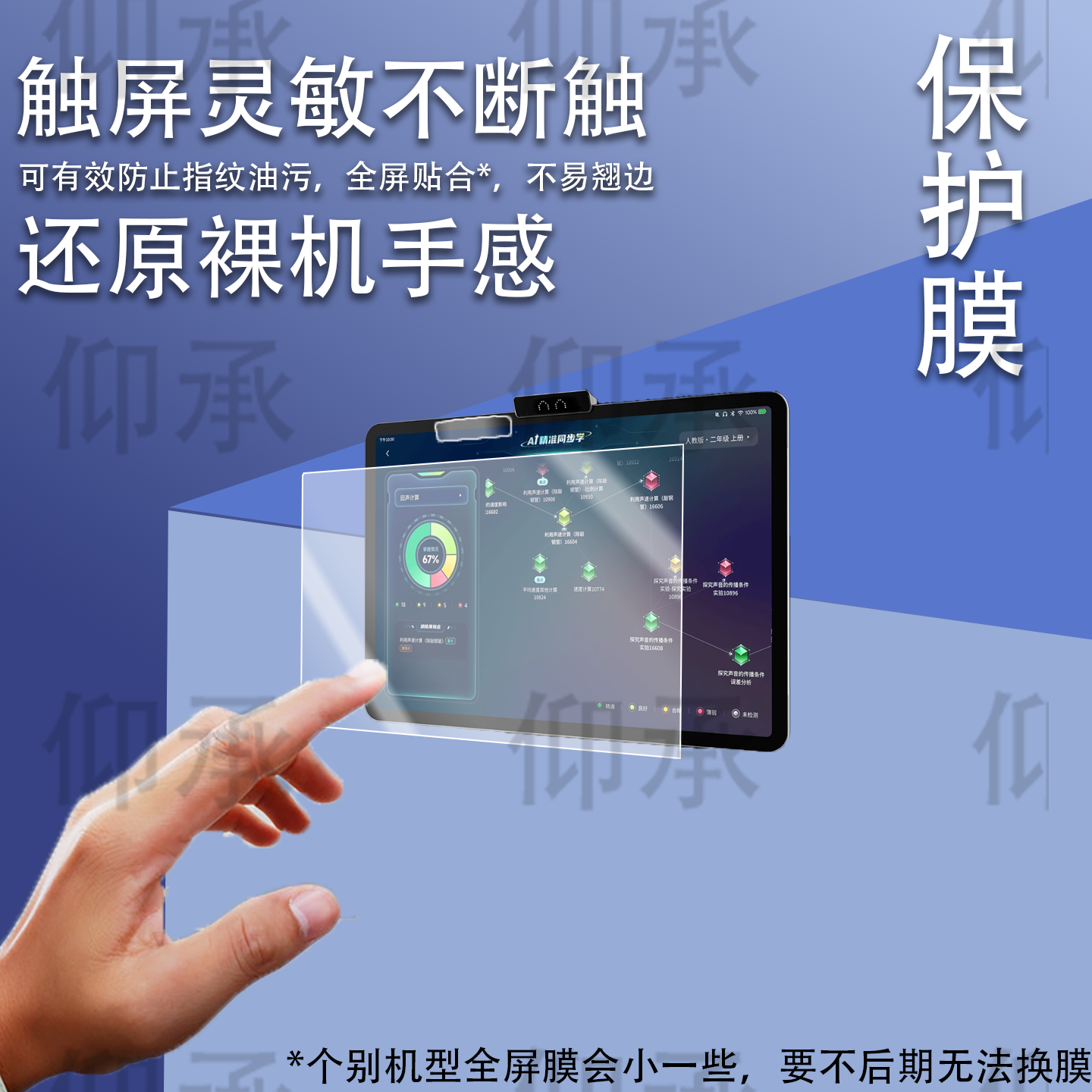 适用于小猿T4学习机钢化膜25款猿辅导T40Pro屏幕膜13.2寸小猿T4平板镜头膜保护膜小猿T4家教机类纸膜蓝光AR高