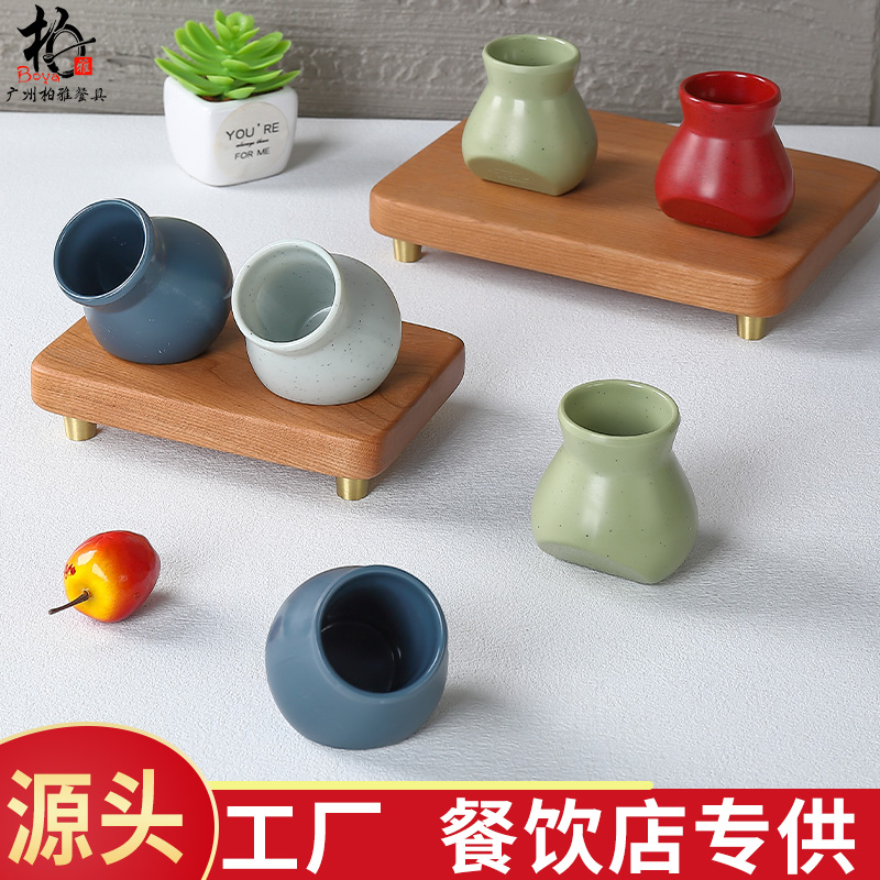 日式刺身盘饰装饰品摆件干冰杯小壶干冰盅道具刺身摆盘装饰小摆件