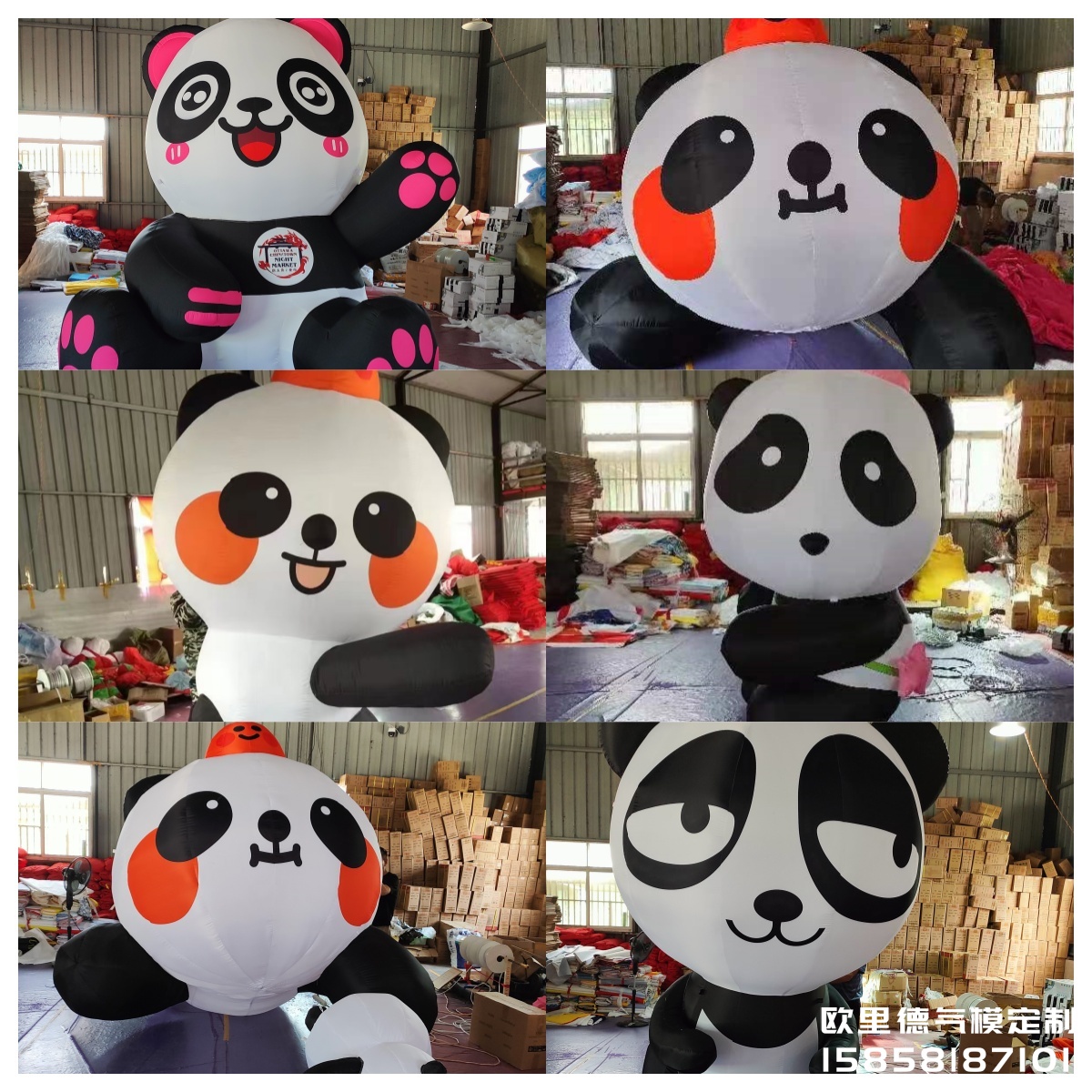 定制网红充气创意熊猫气模卡通公仔吉祥物模型户外广告活动美陈