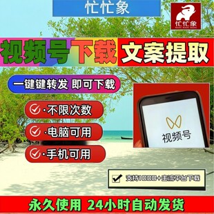忙忙象视频号下载工具蝴蝶号提取机器人代下载永久卡抖音水印西瓜