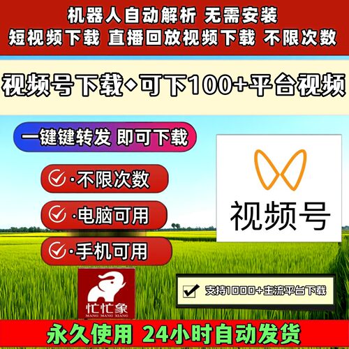 视频号下载工具自动素材轻松上手稳定好用抖音去水印一键下载