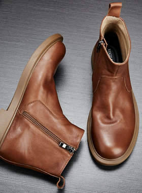 帕达索080新款高帮切尔西靴KZF潮流百搭马丁靴KZT真皮男鞋GK52080