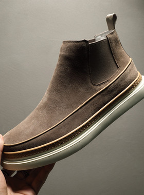 帕达索男鞋冬季新款加绒英伦短靴DWT高帮休闲鞋DRZ百搭潮鞋211018