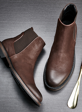 帕达索男鞋AZG新款高帮户外男靴CLG英伦真皮时尚切尔西靴PB80718