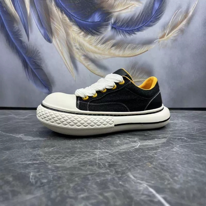 帕达索男鞋2025新款透气日系厚底休闲鞋时尚百搭大头帆布鞋240410