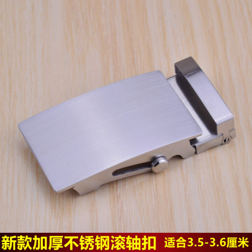 不锈钢皮带扣头滚轴扣无孔无牙腰带头自动扣腰带头腰带扣头3.5CM