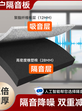 超强隔音窗帘临街马路窗户隔音棉板神器遮光吸音降噪加厚可拆卸