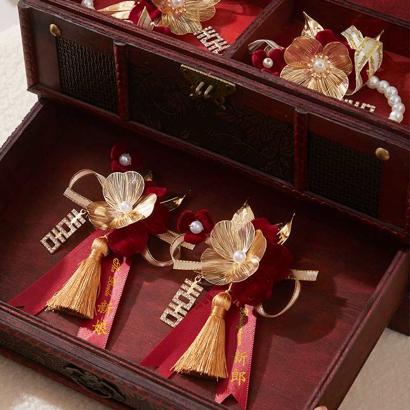 嫡长闺胸花2025新款结婚双方父母兄弟团迎亲家人全套高档森系襟花