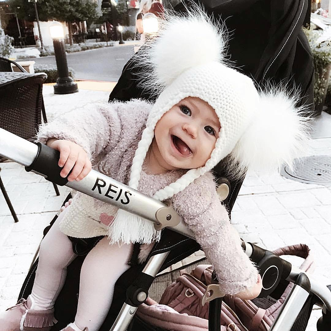 ins可爱护耳宝宝毛球潮婴儿帽子