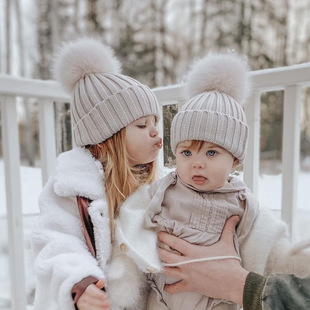 Noah 儿童亲子帽 Ellie婴儿帽子秋冬女宝宝可爱洋气针织毛线帽时尚