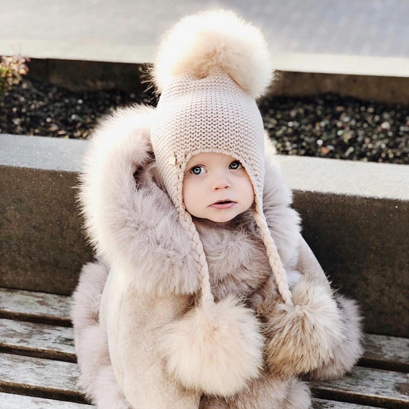 NoahEllie羊毛套头针织帽可爱