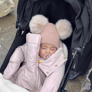 Noah 可爱毛球针织帽 Ellie婴儿帽子秋冬护耳保暖男女童洋气儿童款