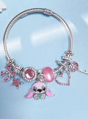 史迪仔蛇骨链热卖手链不锈钢卡通