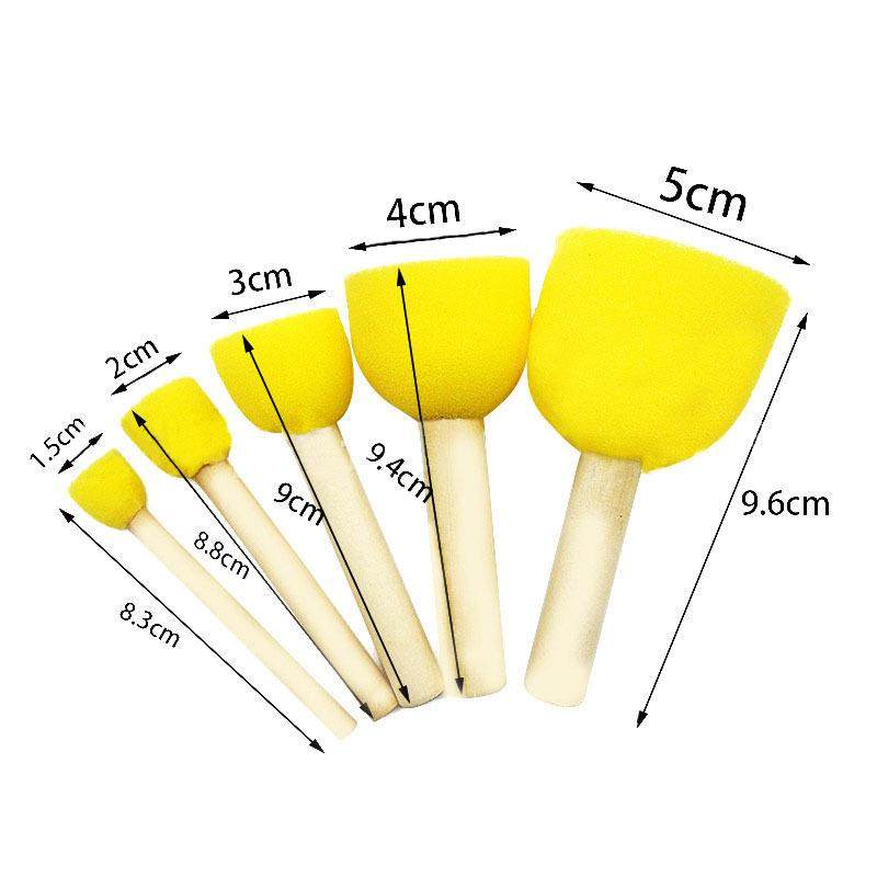 新款直销海绵画刷幼儿园美工材料儿童画画工具圆形蘑菇头拓印棒海