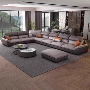 简约现代科技布沙发大小户型客厅整装免洗U型布艺沙发组合豆腐块