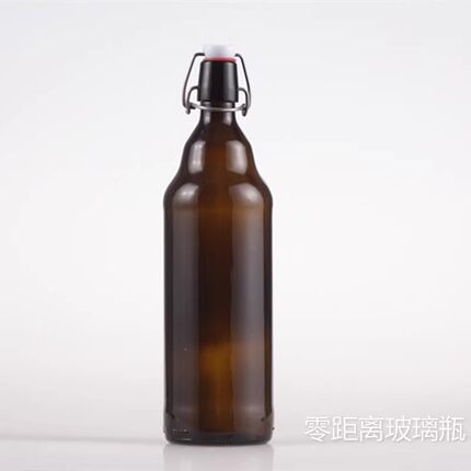 卡扣玻璃瓶无铅食品级空瓶啤酒瓶酵素瓶自酿酒瓶防爆500ml 1000ml