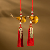 手工葫芦车载福禄挂件手工流苏编织汽车平安装 饰挂饰葫芦工艺品