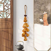 天然葫芦串壁挂装 饰客厅玄关风水挂饰招财进宝招财摆件手工小葫芦