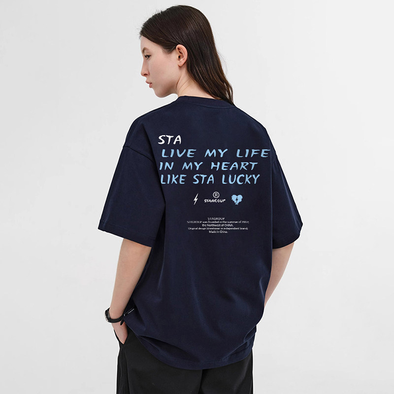 STA纯棉短袖男女宽松上衣T恤半袖