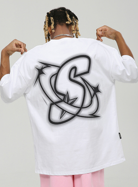 STA基础S星幻影美式重磅短袖T恤潮牌宽松夏季情侣上衣服男女百搭