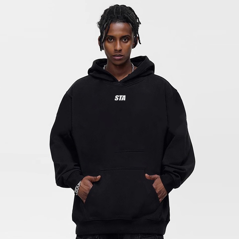 STA重磅加绒连帽卫衣男士宽松