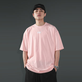 STA2023新款发泡字母logo休闲男士短袖t恤夏季潮流美式宽松情侣