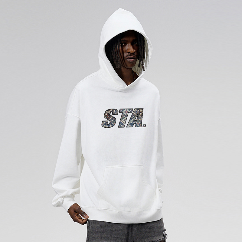 STA美式嘻哈连帽卫衣情侣帽衫