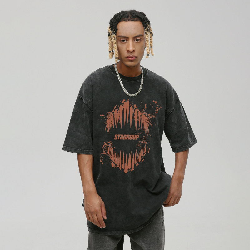 STA美式潮牌重磅上衣男女短袖T恤