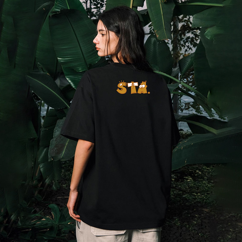 STA重磅宽松纯棉短袖t恤上衣服