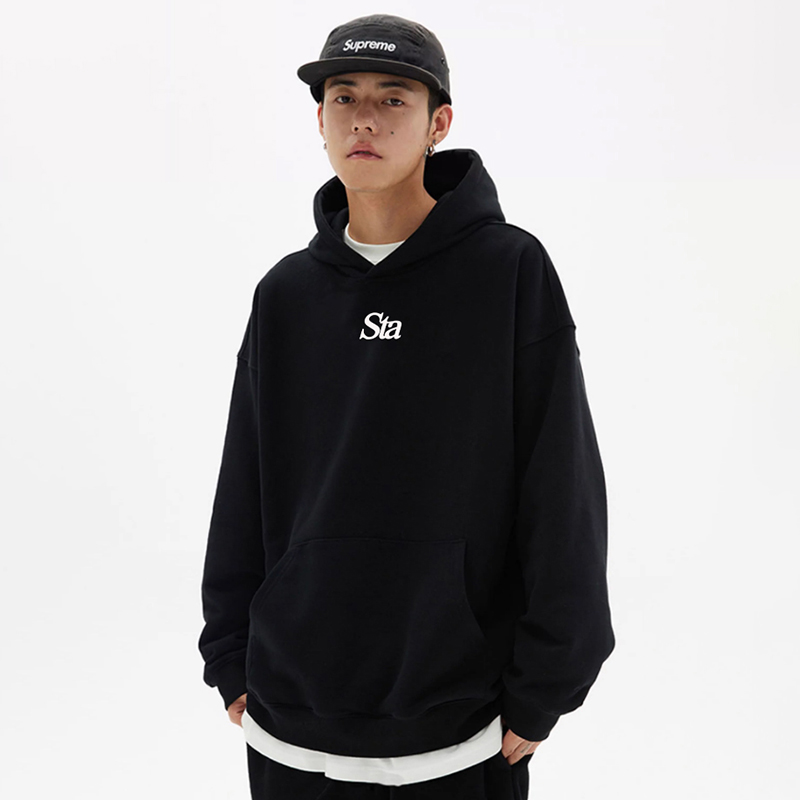 STA小logo多色美式连帽卫衣