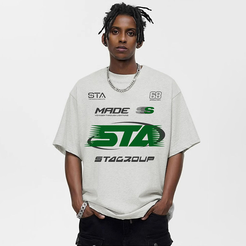 STA美式潮牌字母印花短袖百搭T恤