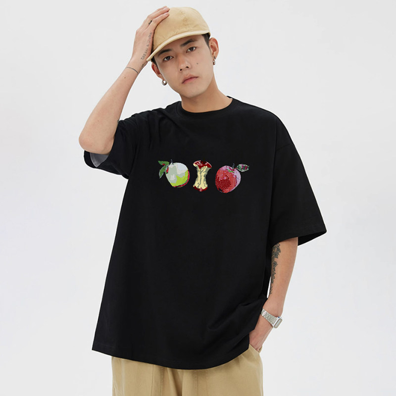 STA美式潮牌字母印花圆领宽松T恤