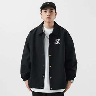 夹克外套胶印字母宽松休闲长袖 STA2023春秋美式 式 衬衫 衬衣男 工装