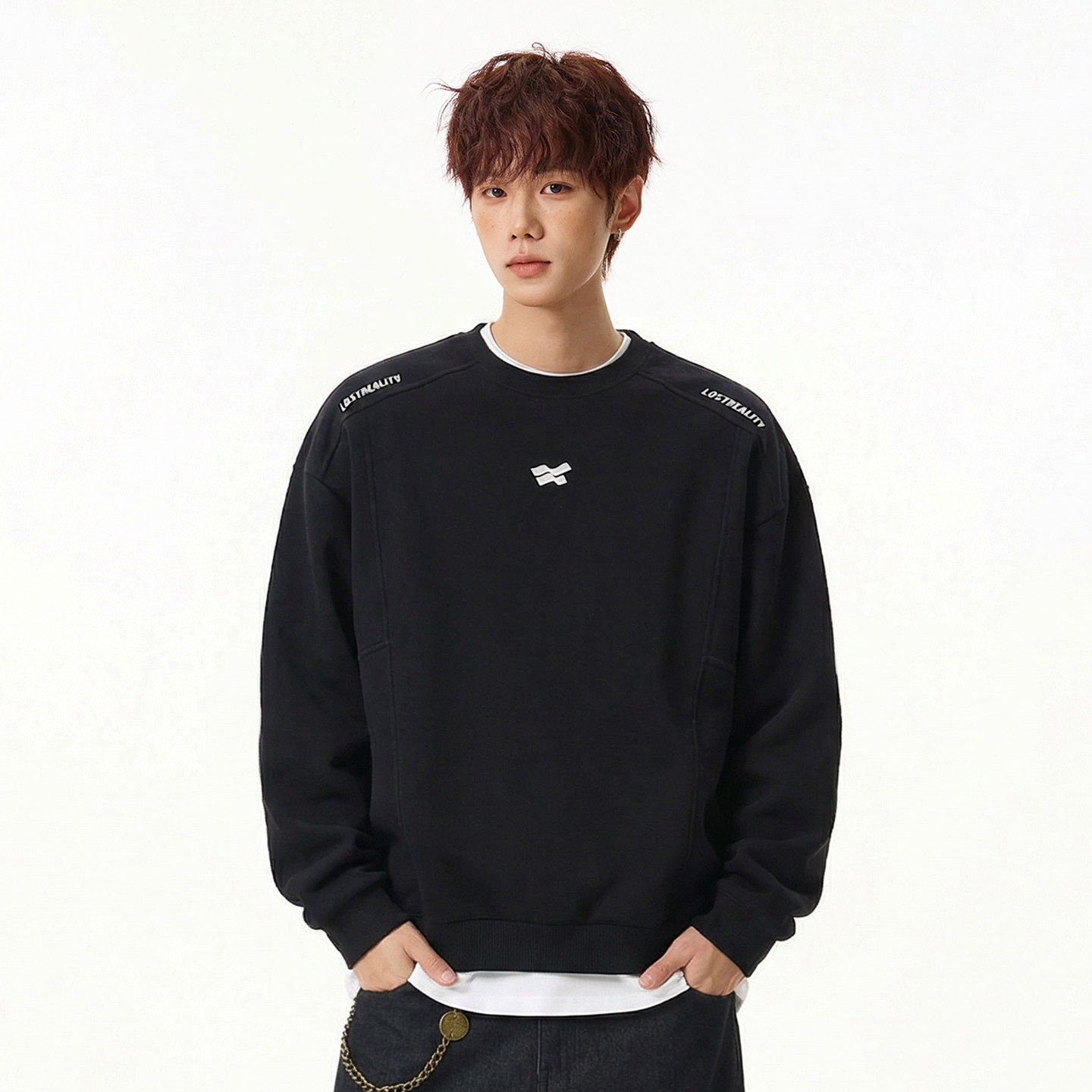 STA美式26年新款圆领卫衣男宽松长袖休闲上衣潮牌重磅字母无帽衫