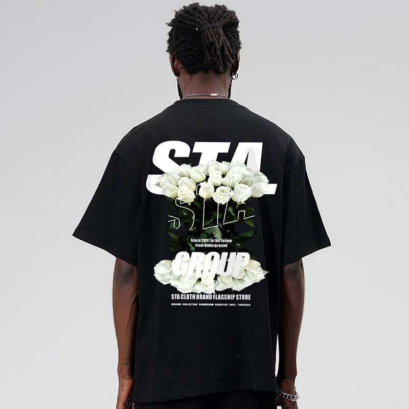 STA浪漫玫瑰短袖T恤男女
