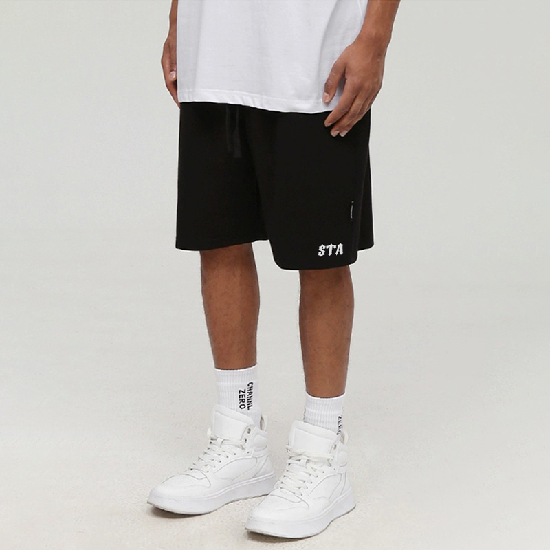 STA基础字体发泡印花休闲短裤