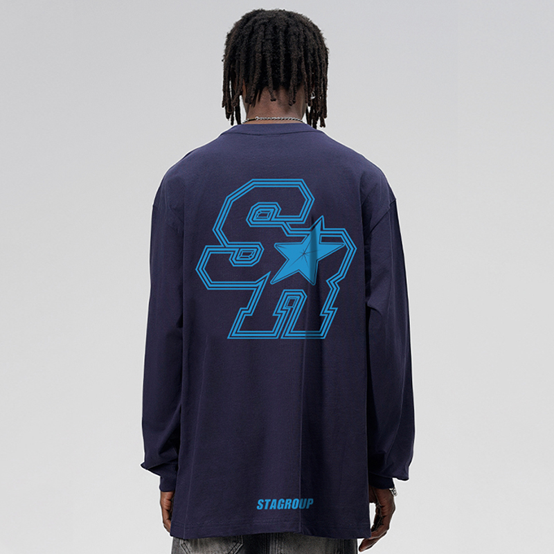 STA基础字母印花长袖t恤