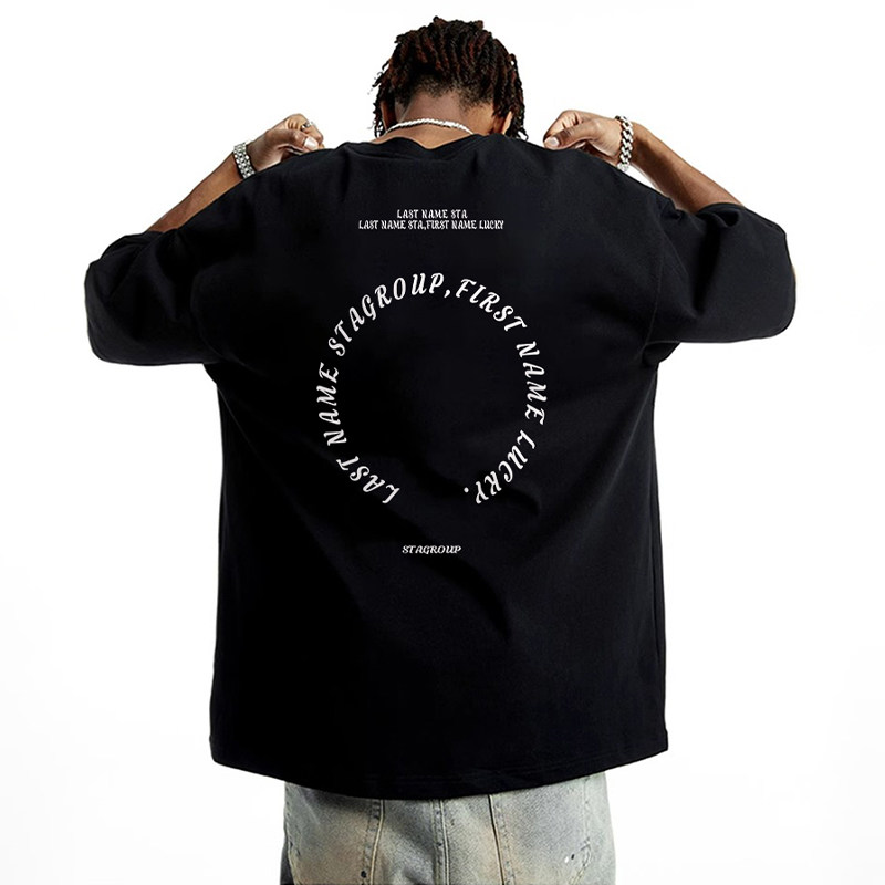 STA美式潮牌字母印花纯棉宽松T恤