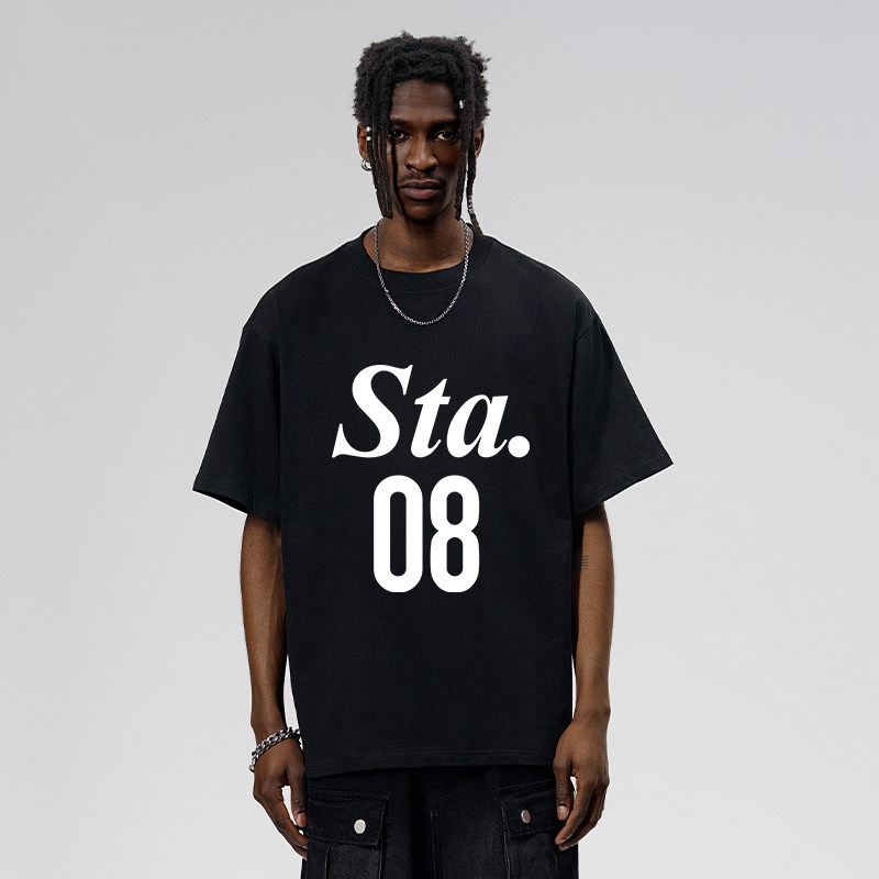 STA美式高街重磅潮牌字母印花T恤