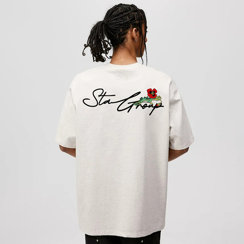 STA圆领纯棉短袖T恤宽松上衣