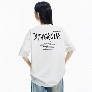STA国潮牌重磅夏季 T恤情侣百搭 字母印花纯棉圆领宽松设计感短袖