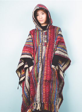 致敬HarryPotter尼泊尔手工棉绒中长款男女宽松连帽外套巫师斗篷