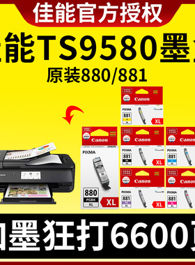佳能TS9580墨盒原装PG-880PGBK黑色 TS708 TS6180  TS8180 TS8280 TS8380 TS9580 TR8580   TS6380 881可加墨