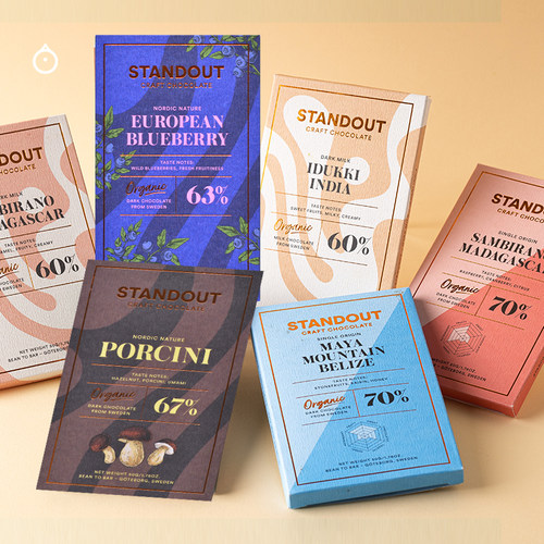 企鹅市集 瑞典Standout巧克力 北欧创意增味奶巧黑巧克力排块50g