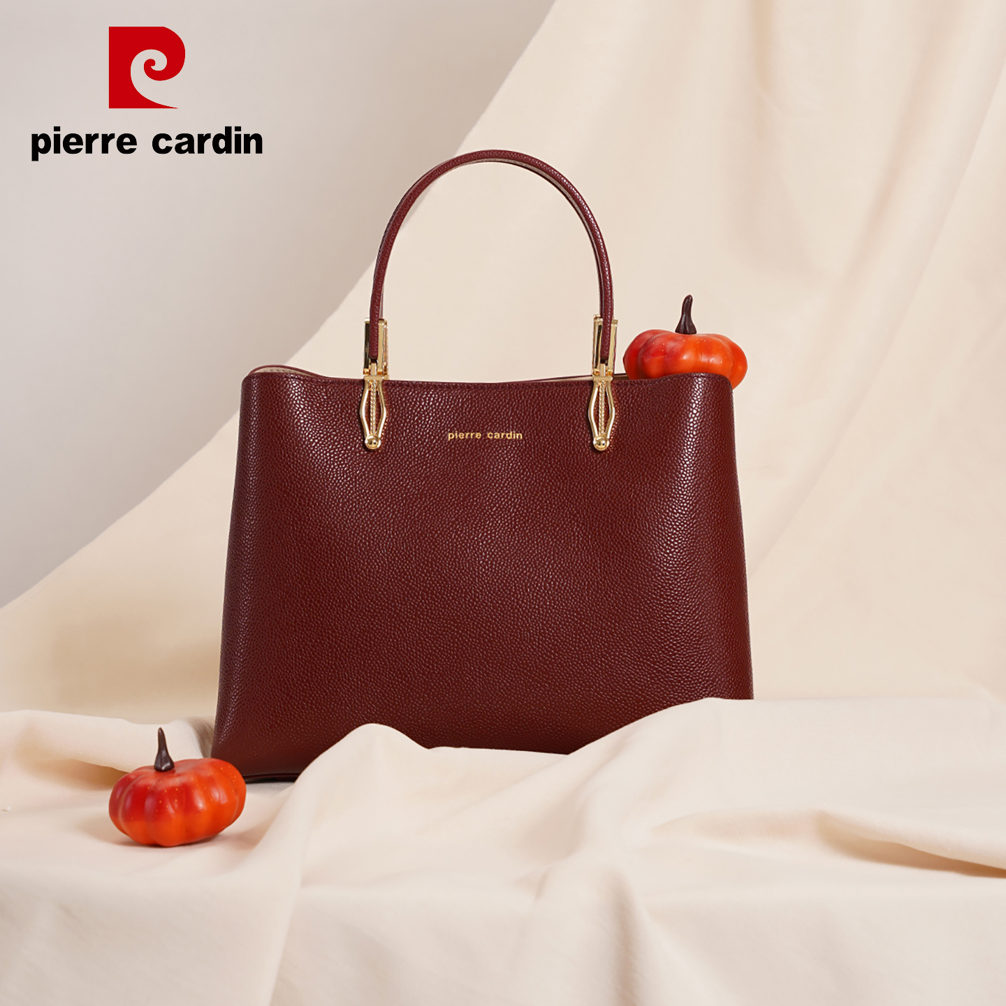 皮尔卡丹2025新款头层牛皮女包