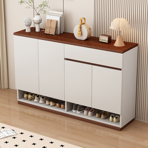 实木鞋柜收纳柜一体靠墙2025新款爆款高档门口家用储物入户玄关柜