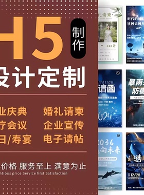 h5制作电子版邀请函制作婚礼结婚请柬生日请帖设计网页链接代制作