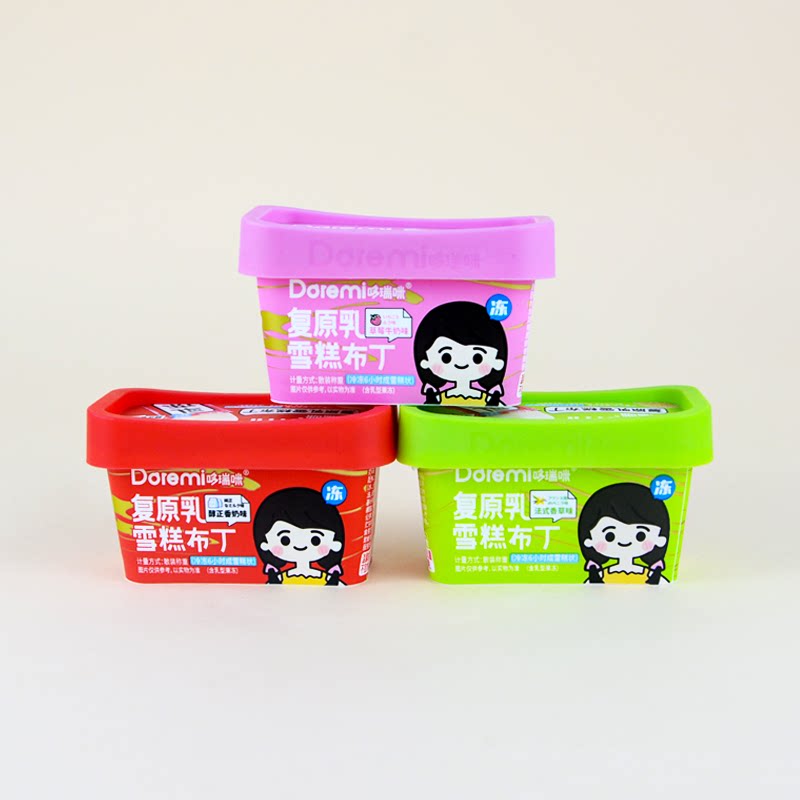 哆瑞咪雪糕牛奶草莓味果冻复原乳罐装休闲零食